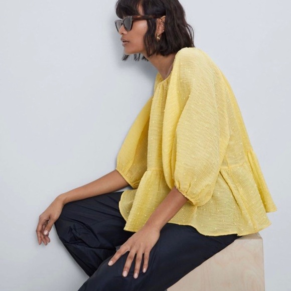 Zara Swiss Dot Blouse - Picture 4 of 12